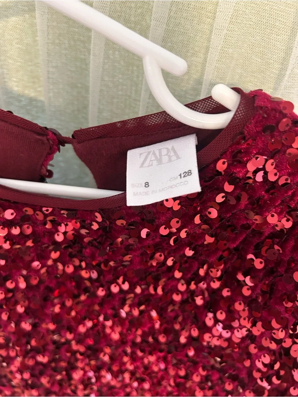 Zara Red Sequin/Lola white sequin dresses